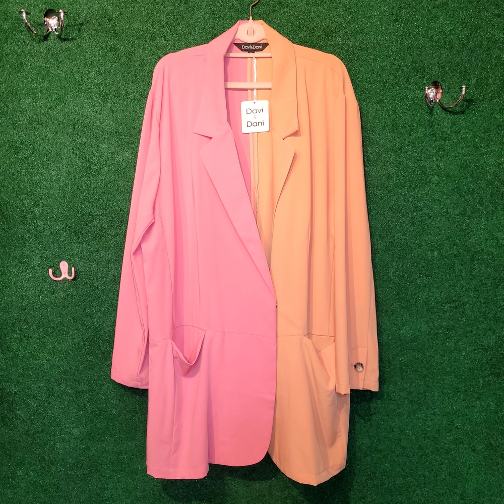 736 NWT DAVI & DANI Two-Tone Pink and Orange Blazer